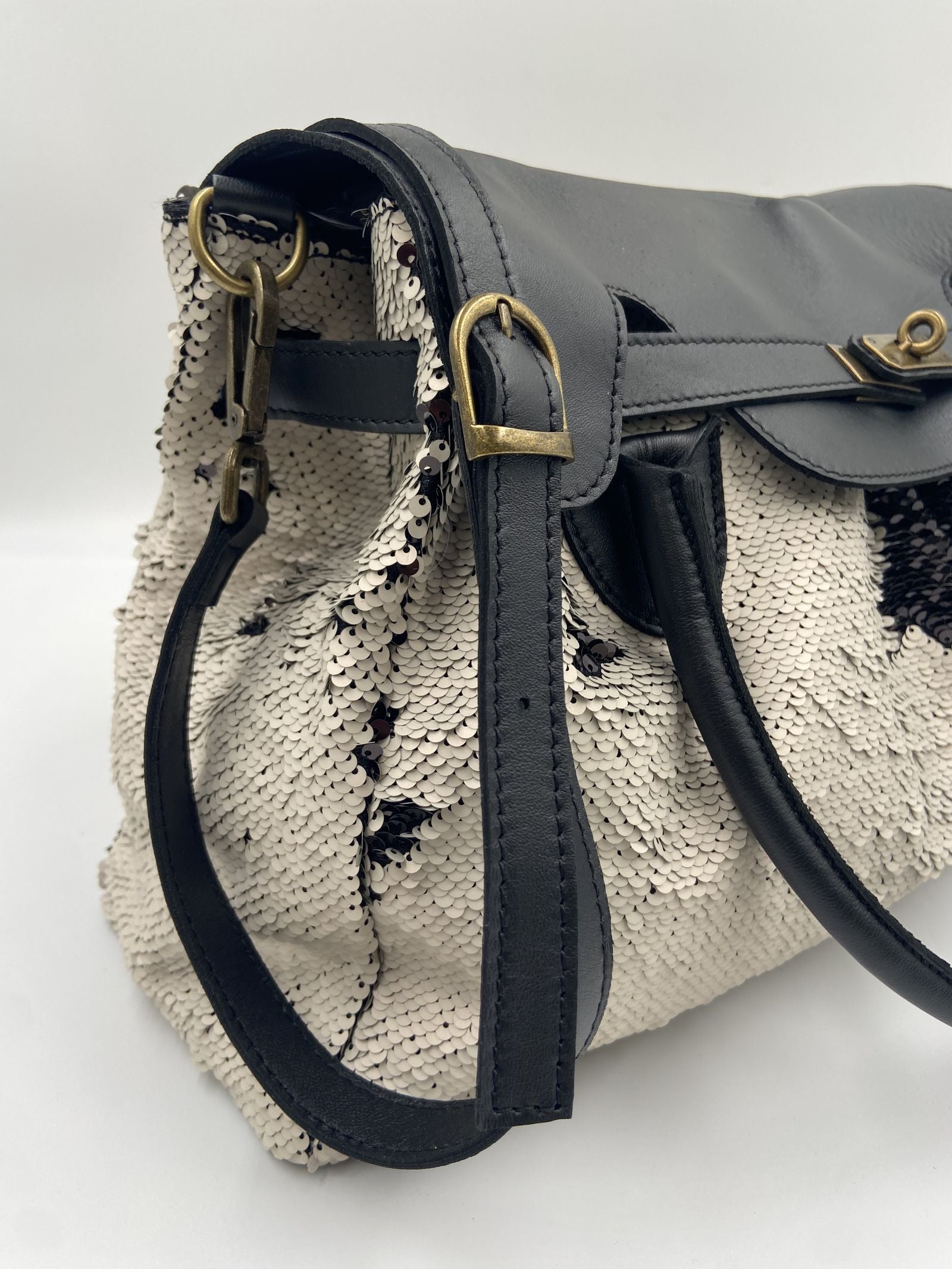 Borsa handbag paillettes - Ofelia 16252 BEIGENERO OFELIA 