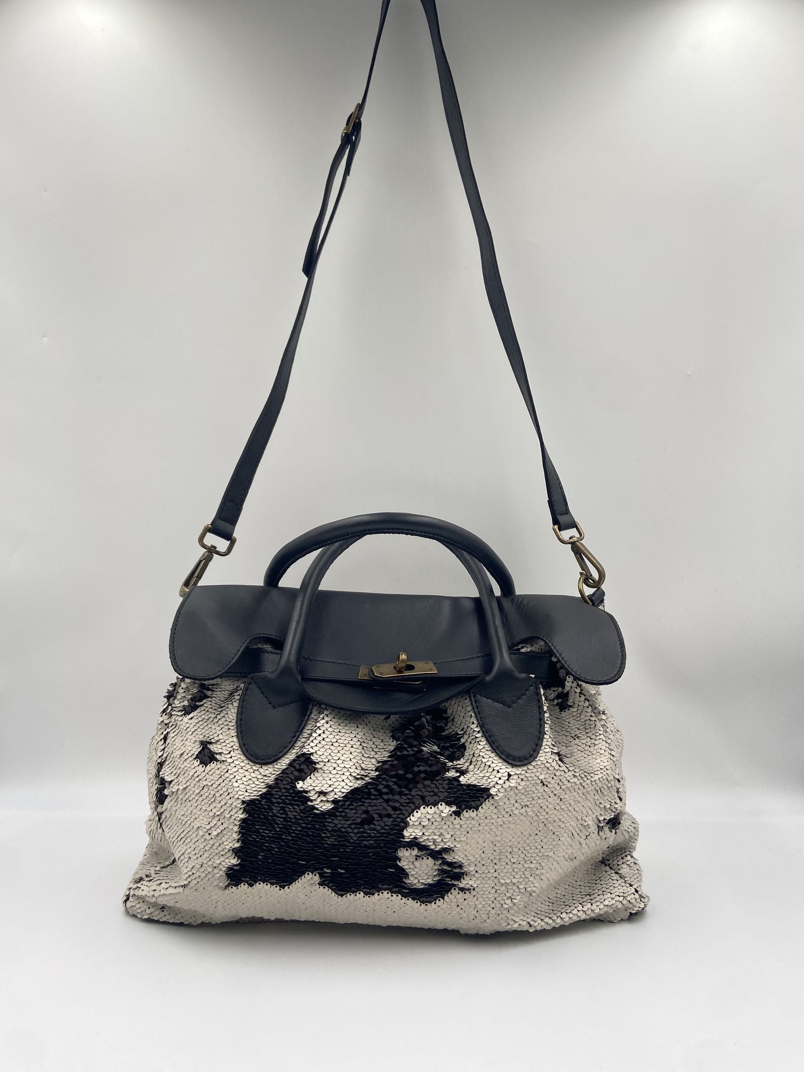 Borsa handbag paillettes - Ofelia 16252 BEIGENERO OFELIA 