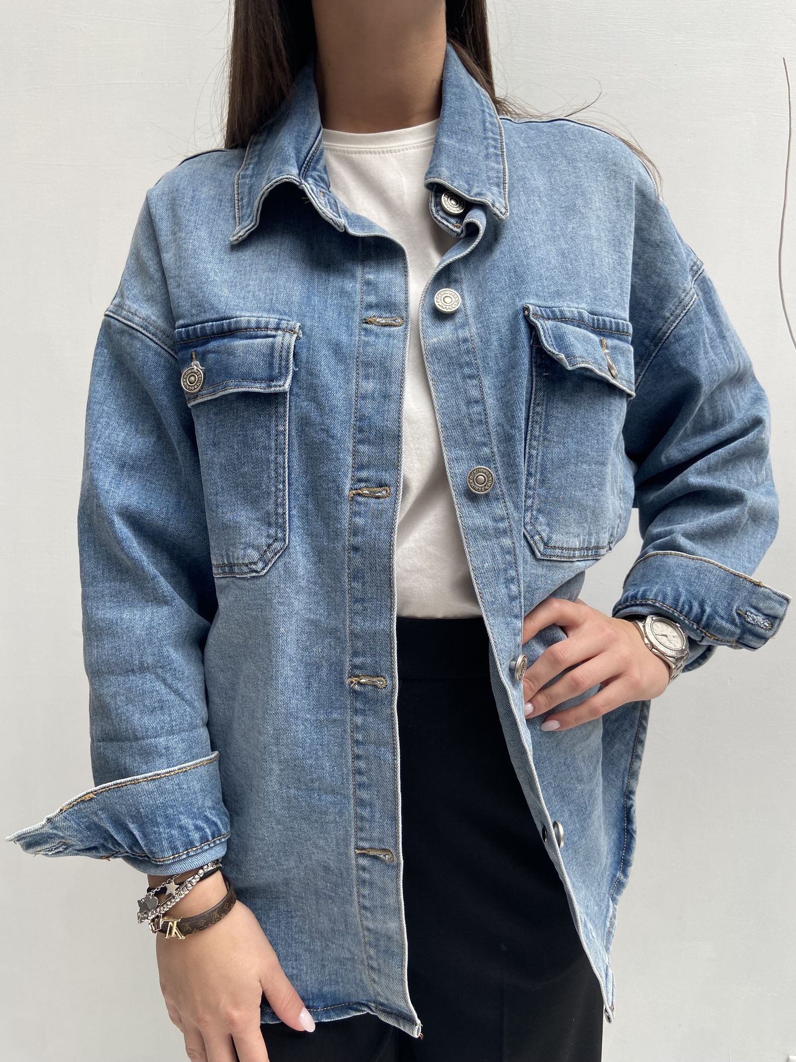 Giacca over in denim - Ofelia 223606JC1192118 DENIM OFELIA 
