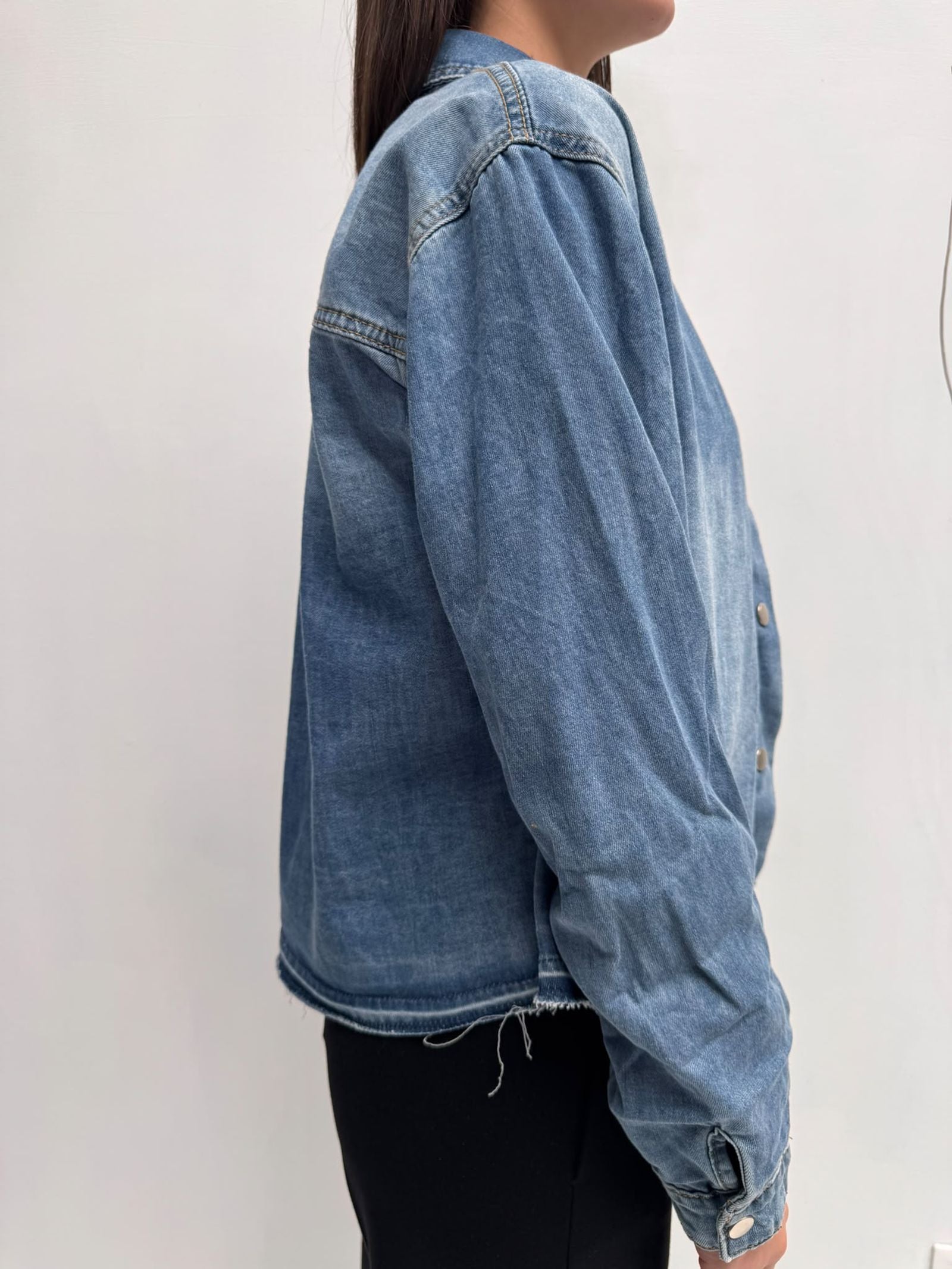 Camicia cropped in denim - Ofelia 224101JC9566102 DENIM OFELIA 