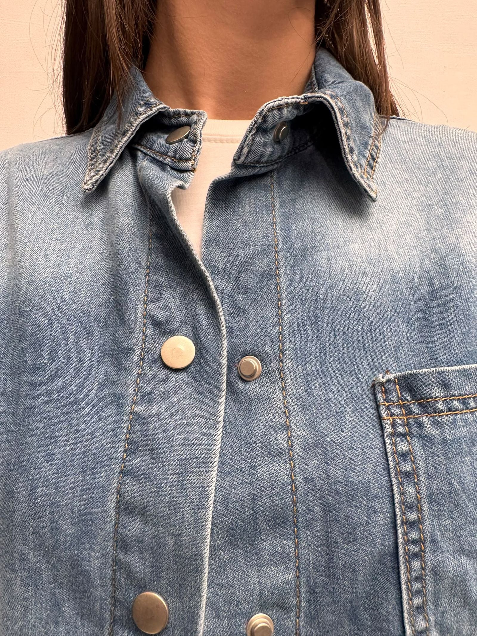Camicia cropped in denim - Ofelia 224101JC9566102 DENIM OFELIA 