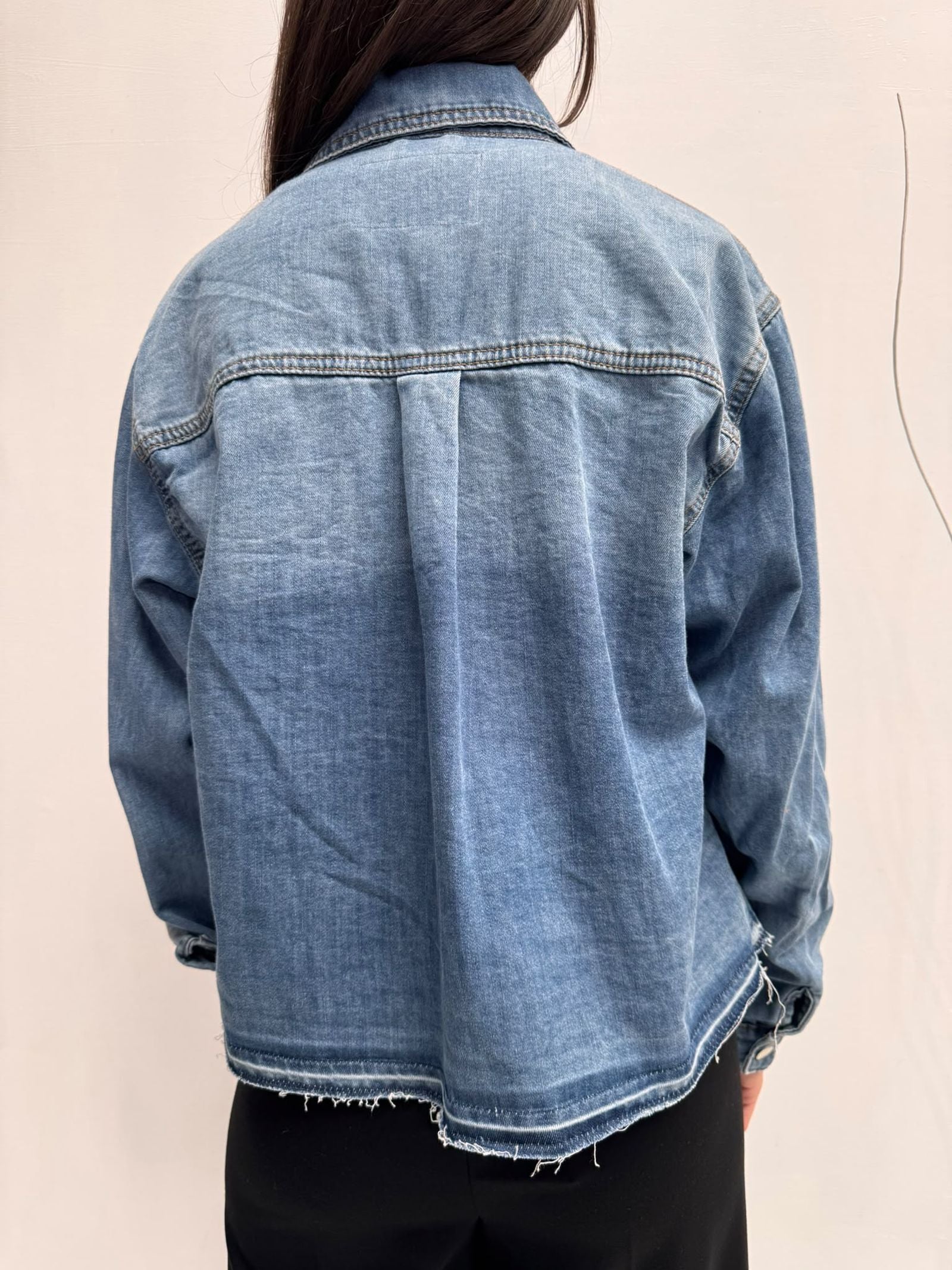 Camicia cropped in denim - Ofelia 224101JC9566102 DENIM OFELIA 