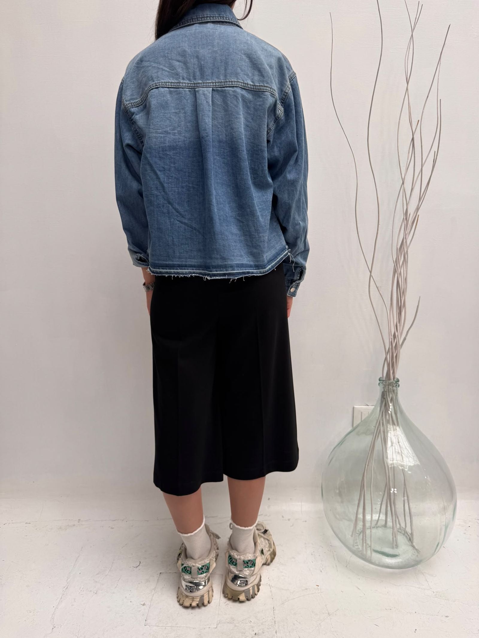 Camicia cropped in denim - Ofelia 224101JC9566102 DENIM OFELIA 