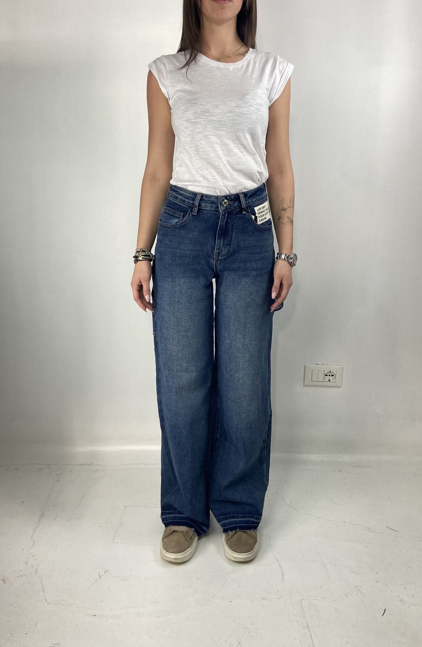 Jeans wide leg con tascone - Ofelia LAF244 DENIM OFELIA 
