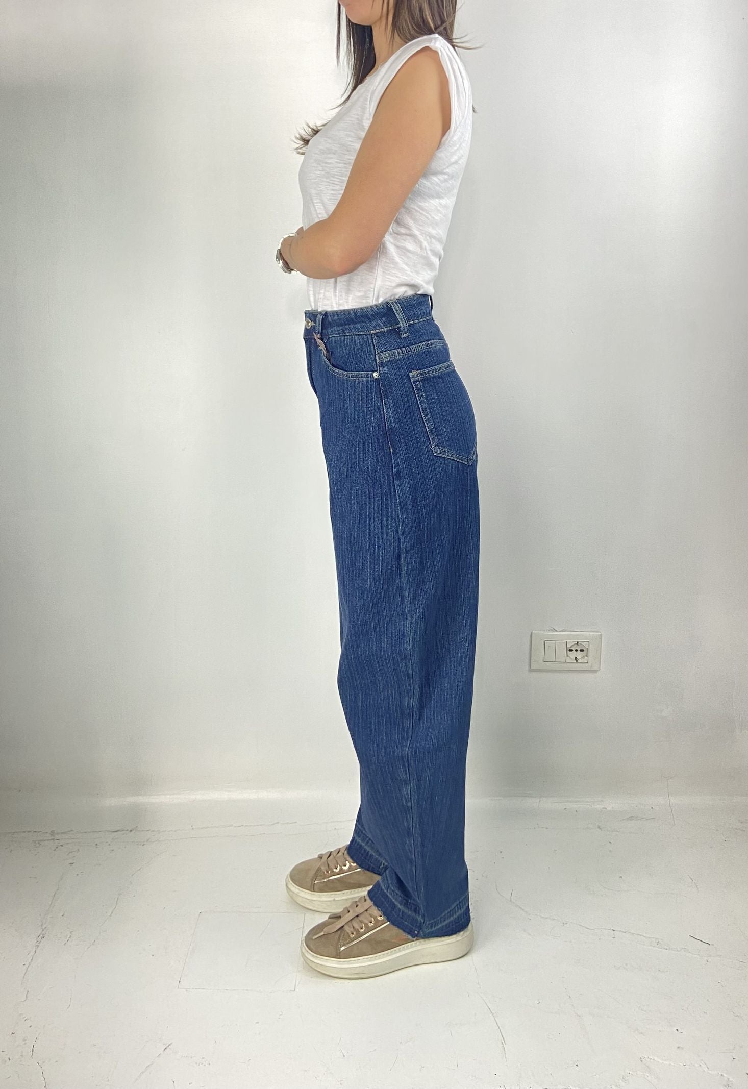Jeans wide leg vita alta - Ofelia LAF292 DENIMSCURO OFELIA 