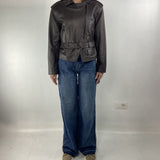 Giubbotto chiodo in pelle P104 MORO OFELIA 