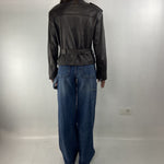Giubbotto chiodo in pelle P104 MORO OFELIA 