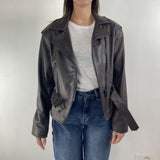Giubbotto chiodo in pelle P104 MORO OFELIA 