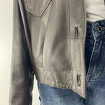 Giubbotto bomber in pelle P105 MORO OFELIA 