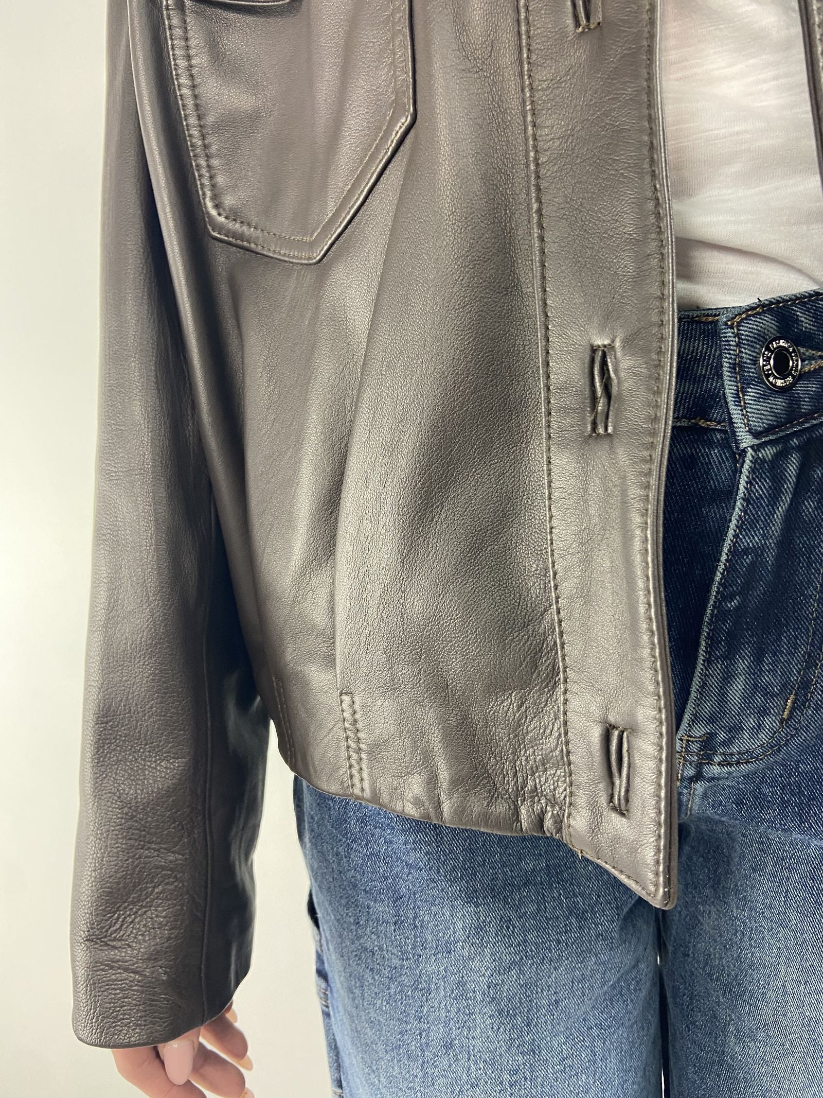Giubbotto bomber in pelle P105 MORO OFELIA 