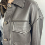 Giubbotto bomber in pelle P105 MORO OFELIA 