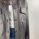 Giubbotto bomber in pelle P105 MORO OFELIA 