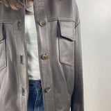 Giubbotto bomber in pelle P105 MORO OFELIA 