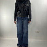 Giubbotto bomber in pelle P105 NERO OFELIA 