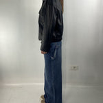 Giubbotto bomber in pelle P105 NERO OFELIA 