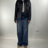 Giubbotto bomber in pelle P105 NERO OFELIA 