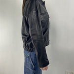 Giubbotto bomber in pelle P105 NERO OFELIA 