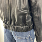 Giubbotto bomber in pelle P105 NERO OFELIA 