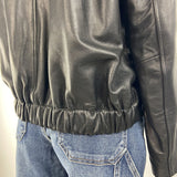 Giubbotto bomber in pelle P105 NERO OFELIA 