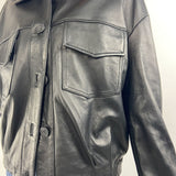 Giubbotto bomber in pelle P105 NERO OFELIA 