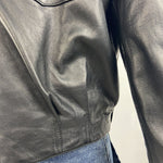 Giubbotto bomber in pelle P105 NERO OFELIA 