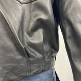 Giubbotto bomber in pelle P105 NERO OFELIA 