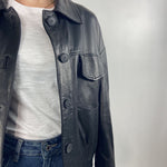 Giubbotto bomber in pelle P105 NERO OFELIA 