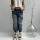 Bermuda lungo destroyed - Ofelia LAF284 DENIM OFELIA 