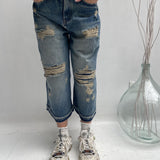 Bermuda lungo destroyed - Ofelia LAF284 DENIM OFELIA 