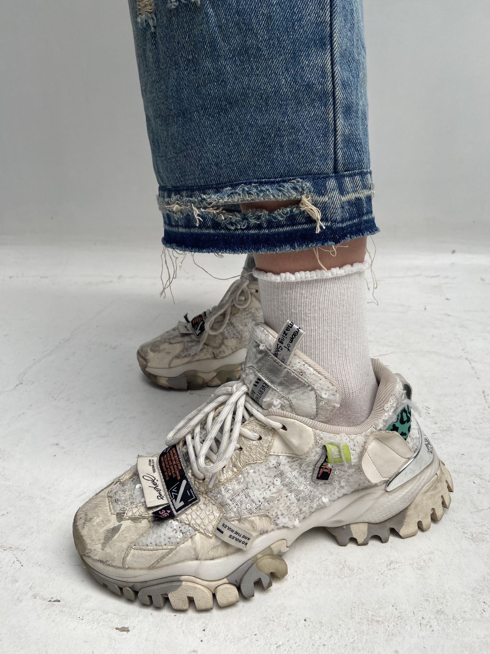 Bermuda lungo destroyed - Ofelia LAF284 DENIM OFELIA 