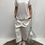 T- shirt girocollo satinata - Ofelia MS2003 BIANCO OFELIA 