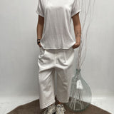 T- shirt girocollo satinata - Ofelia MS2003 BIANCO OFELIA 