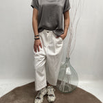 T- shirt girocollo satinata - Ofelia MS2003 GRIGIO OFELIA 