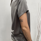 T- shirt girocollo satinata - Ofelia MS2003 GRIGIO OFELIA 