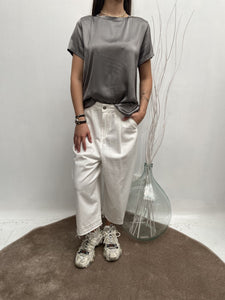 T- shirt girocollo satinata - Ofelia