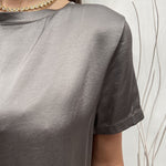 T- shirt girocollo satinata - Ofelia MS2003 GRIGIO OFELIA 