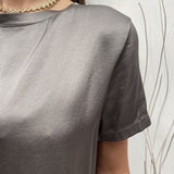 T- shirt girocollo satinata - Ofelia MS2003 GRIGIO OFELIA 