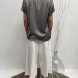 T- shirt girocollo satinata - Ofelia MS2003 GRIGIO OFELIA 