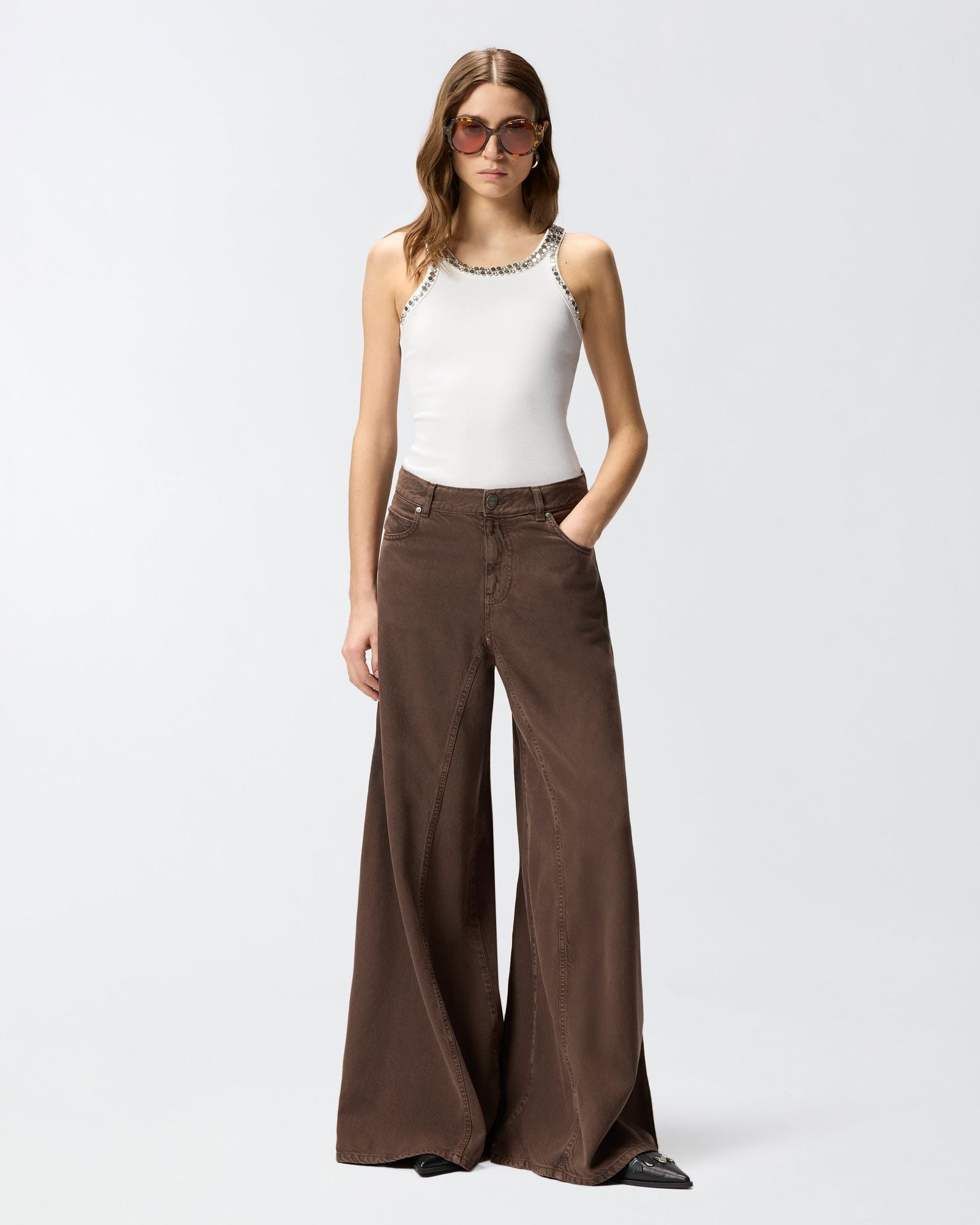 Pantaloni wide leg - Pinko 106228A32P M28 PINKO 
