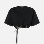 T-shirt cropped con laccio - Pinko 106907A3AR Z99 PINKO 