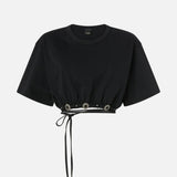 T-shirt cropped con laccio - Pinko 106907A3AR Z99 PINKO 