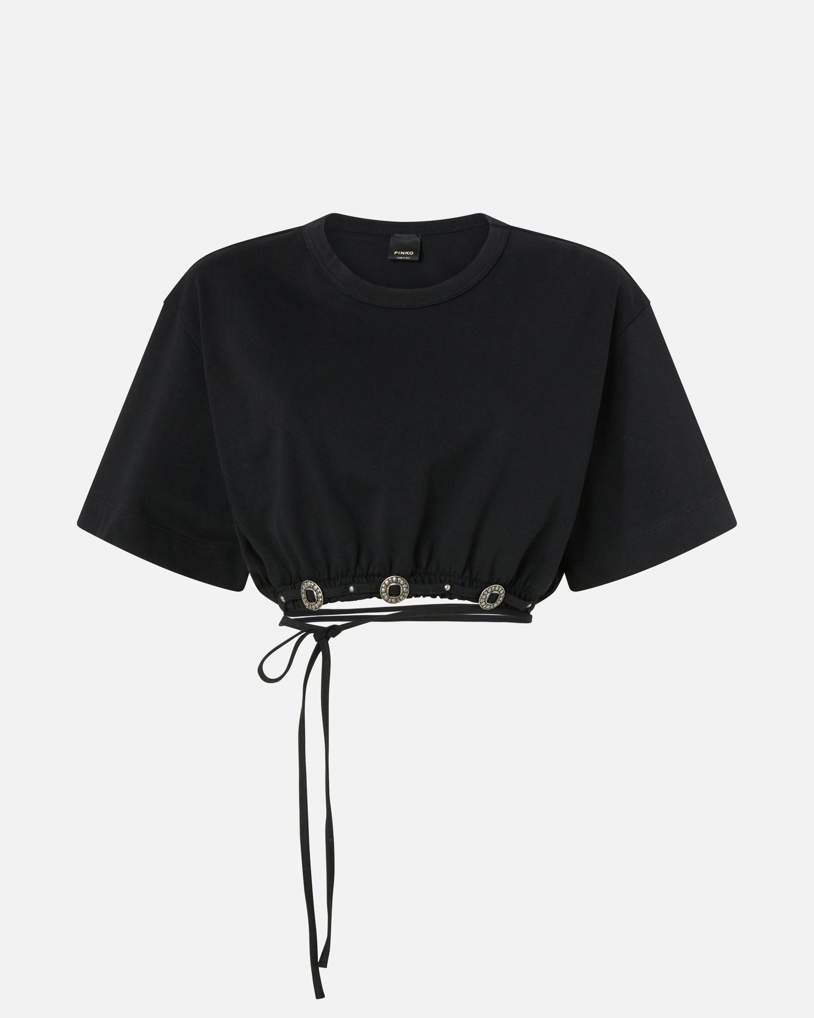 T-shirt cropped con laccio - Pinko 106907A3AR Z99 PINKO 