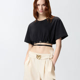 T-shirt cropped con laccio - Pinko 106907A3AR Z99 PINKO 