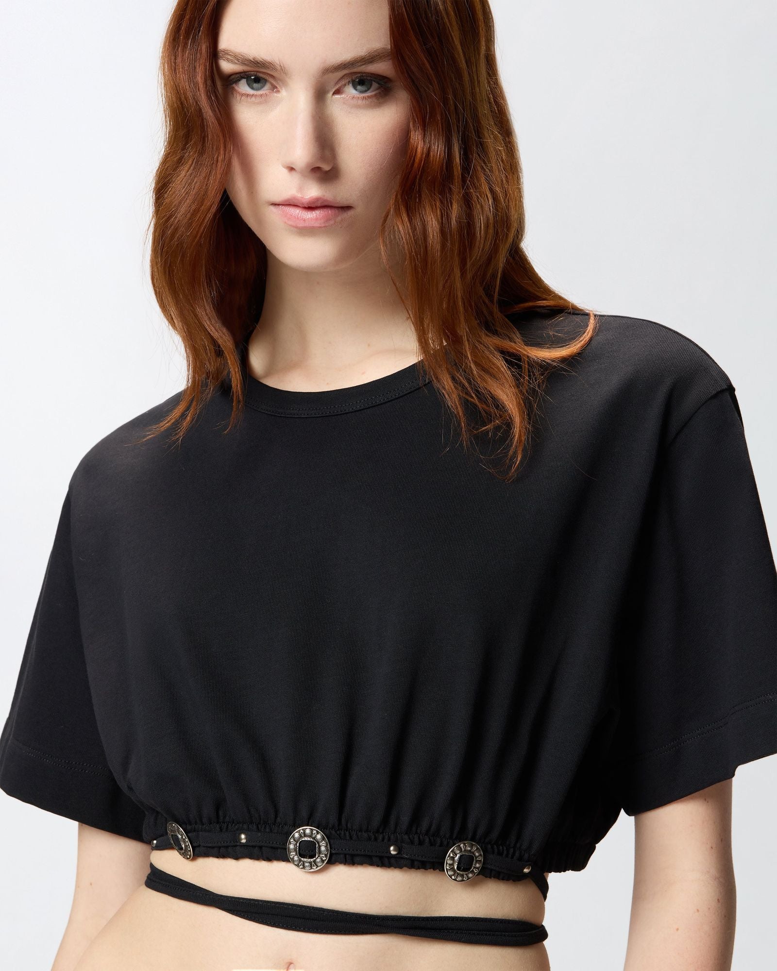 T-shirt cropped con laccio - Pinko 106907A3AR Z99 PINKO 