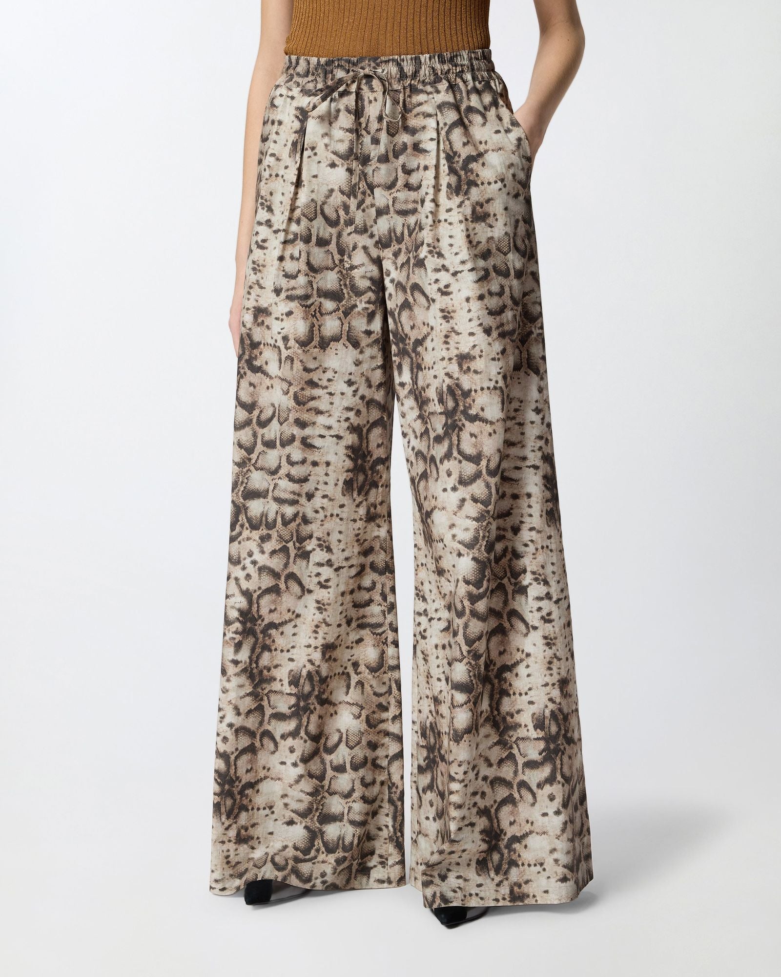 Pantalone ampio con stampa snake - Pinko 106963A3B1 CZ9 PINKO 
