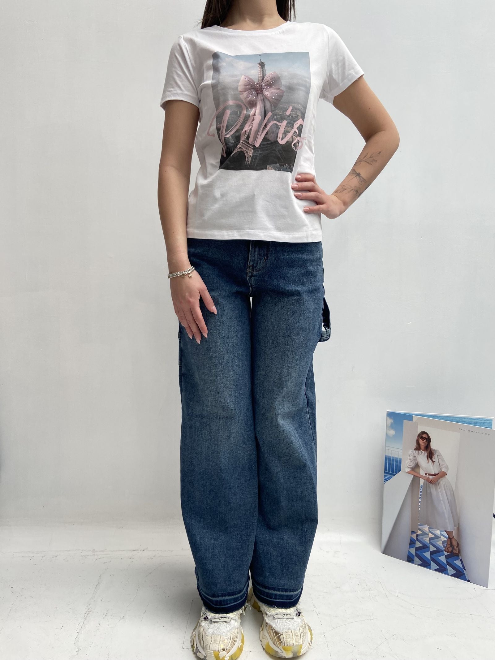 T- shirt girocollo Eiffel - TopTee TP514 BIANCO TOP-TEE 