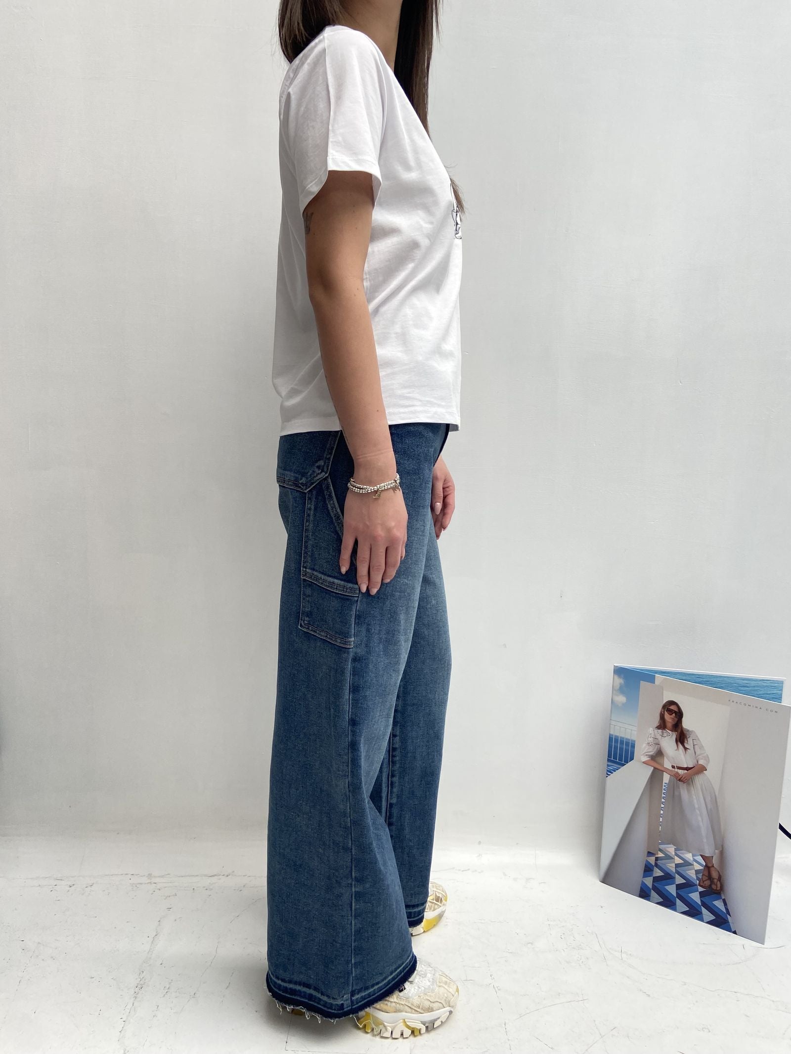 T-shirt girocollo Topolino -TopTee TP525 BIANCO TOP-TEE 