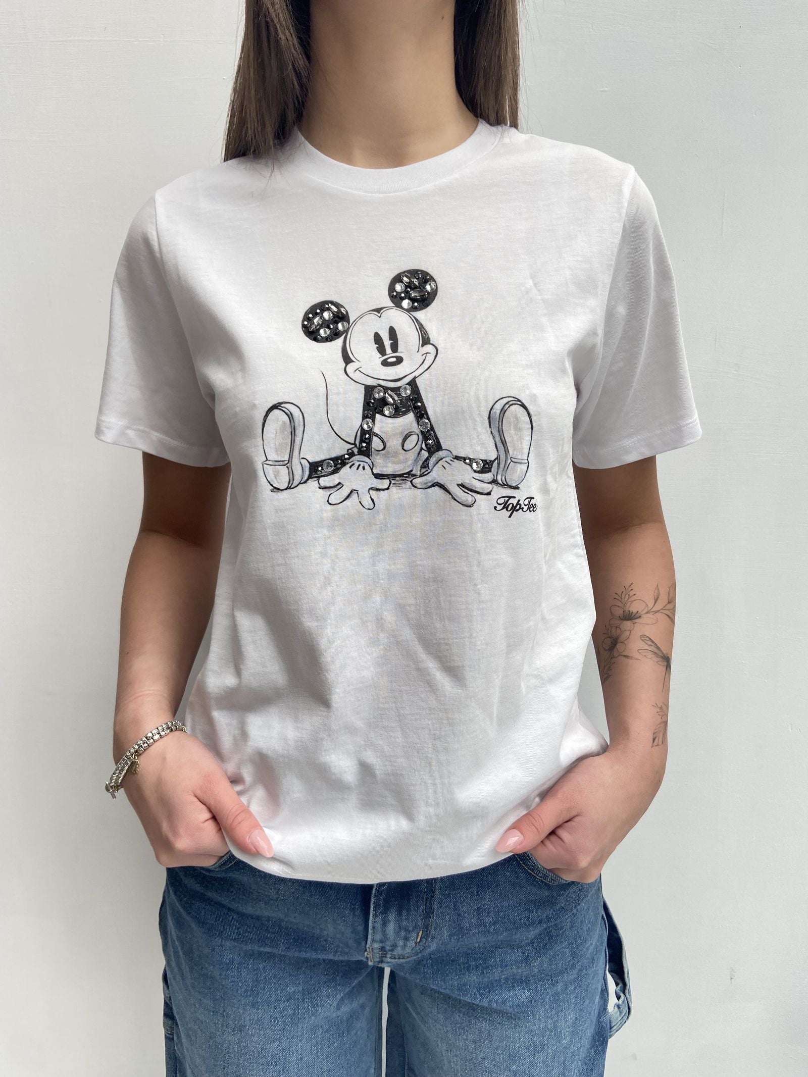 T-shirt girocollo Topolino -TopTee TP525 BIANCO TOP-TEE 