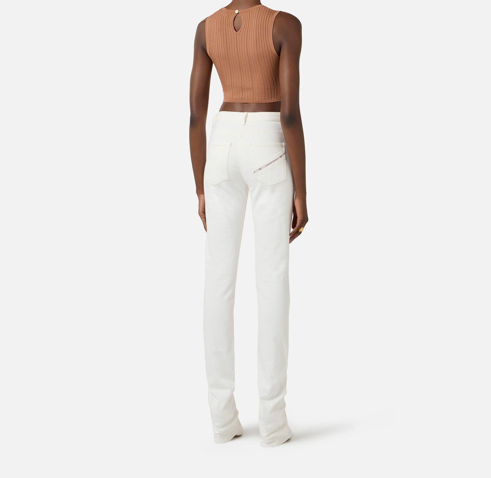 Top in maglia con incrocio - Elisabetta Franchi TK76S61E2 600 ELISABETTA FRANCHI 