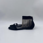 Sandalo basso con frange e strass 100663-A0NM Z99 PINKO 
